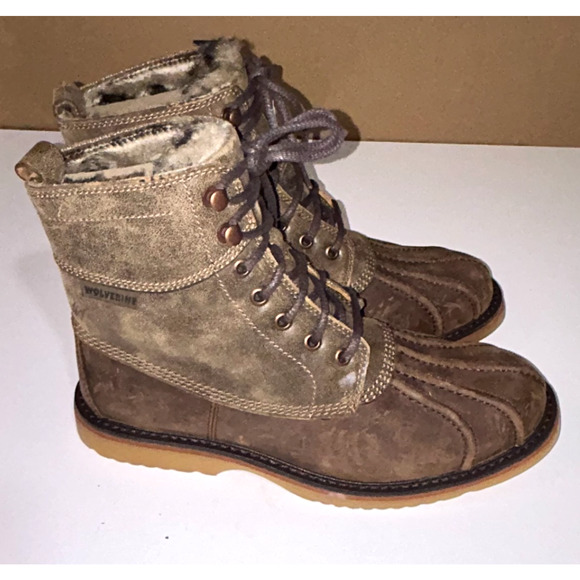 Wolverine Felix Duck Boot Faux Fur lined Dark Brown Size 7.5M New main image 4